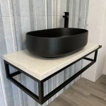 Lusso Light - Плот за баня с конзоли, черен мат
